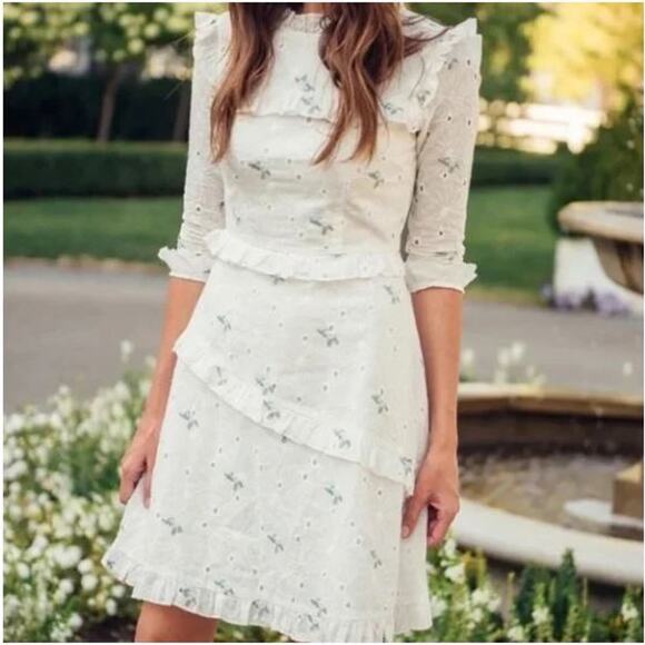 NEW JessaKae White Eyelet Ruffle Dress Size XL - Picture 2 of 7